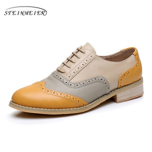 women genuine leather oxford shoes